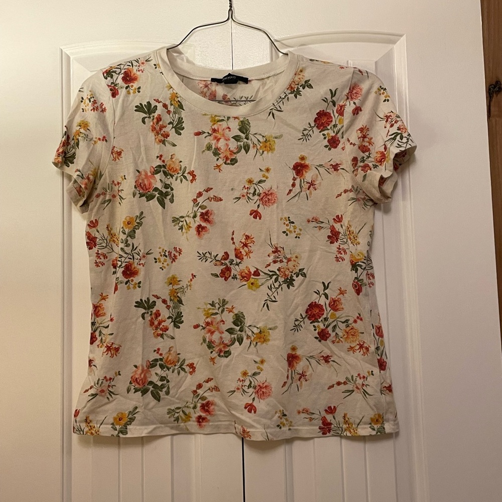 Flowered forever 21 shirt size L